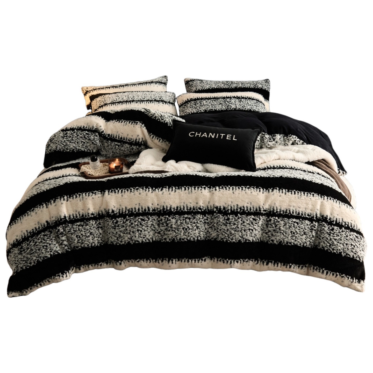 Leche de invierno de cuatro piezas de cama de invierno de coral de lana 2025 nueva cama de franela de ancho