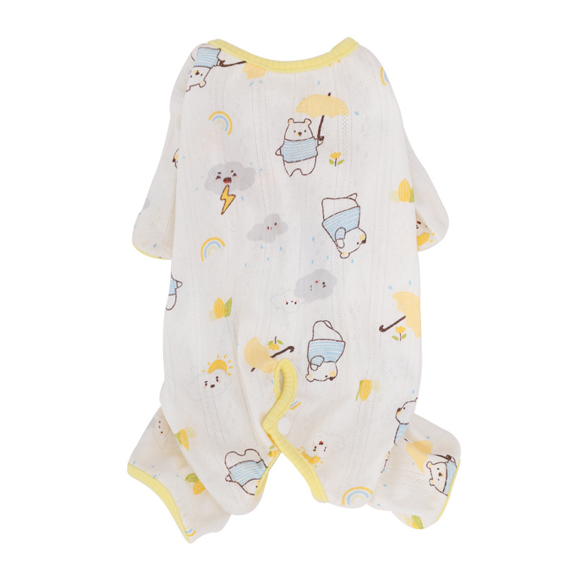 Ropa de gato verano anti-caída estilo fino transpirable de cuatro patas todo incluido para títeres gato gato gatito aire acondicionado protección para el vientre verano