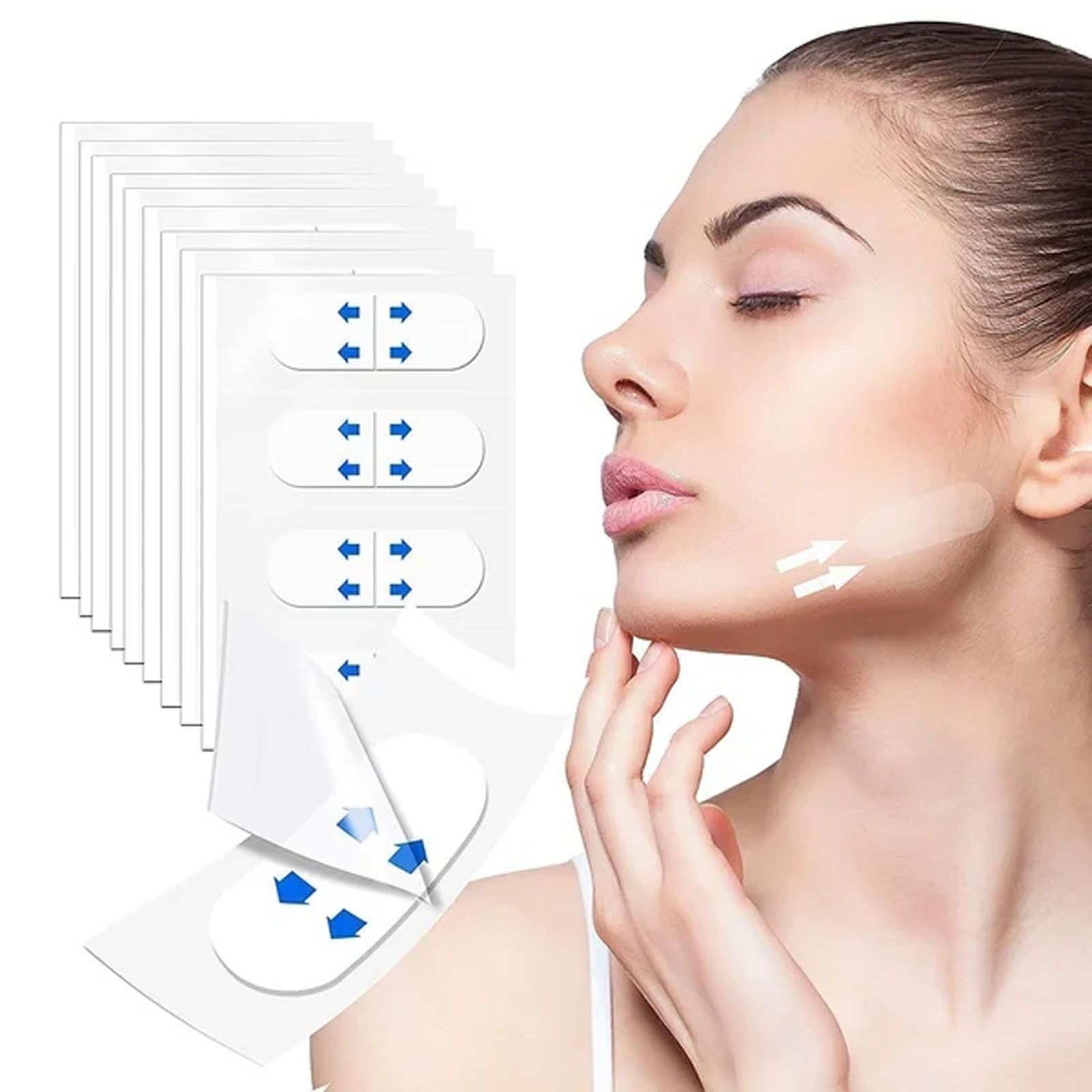 Levantamiento facial invisible pegatinas cara de elevación y apriete pequeñas pegatinas de cara transparente invisible vendaje facial levantamiento facial y apriete