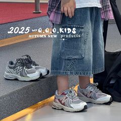 QQO童鞋 2025年秋季新款儿童时尚字母运动鞋男女童轻便学生老爹鞋