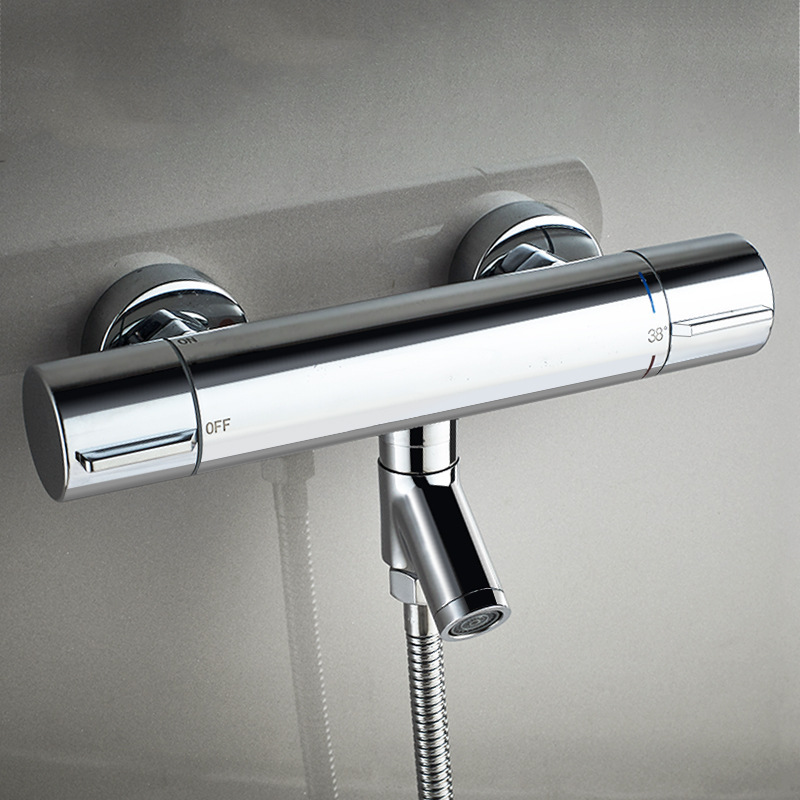 Brass Thermostatic Valve Simple Small Apartment Concealed Shower Faucet Bathroom Faucet Household In-Wall Mixing Valve Brass Thermostatic Valve Simple Small Apartment Concealed Shower Faucet Bathroom Faucet Household In-Wall Mixing Valve