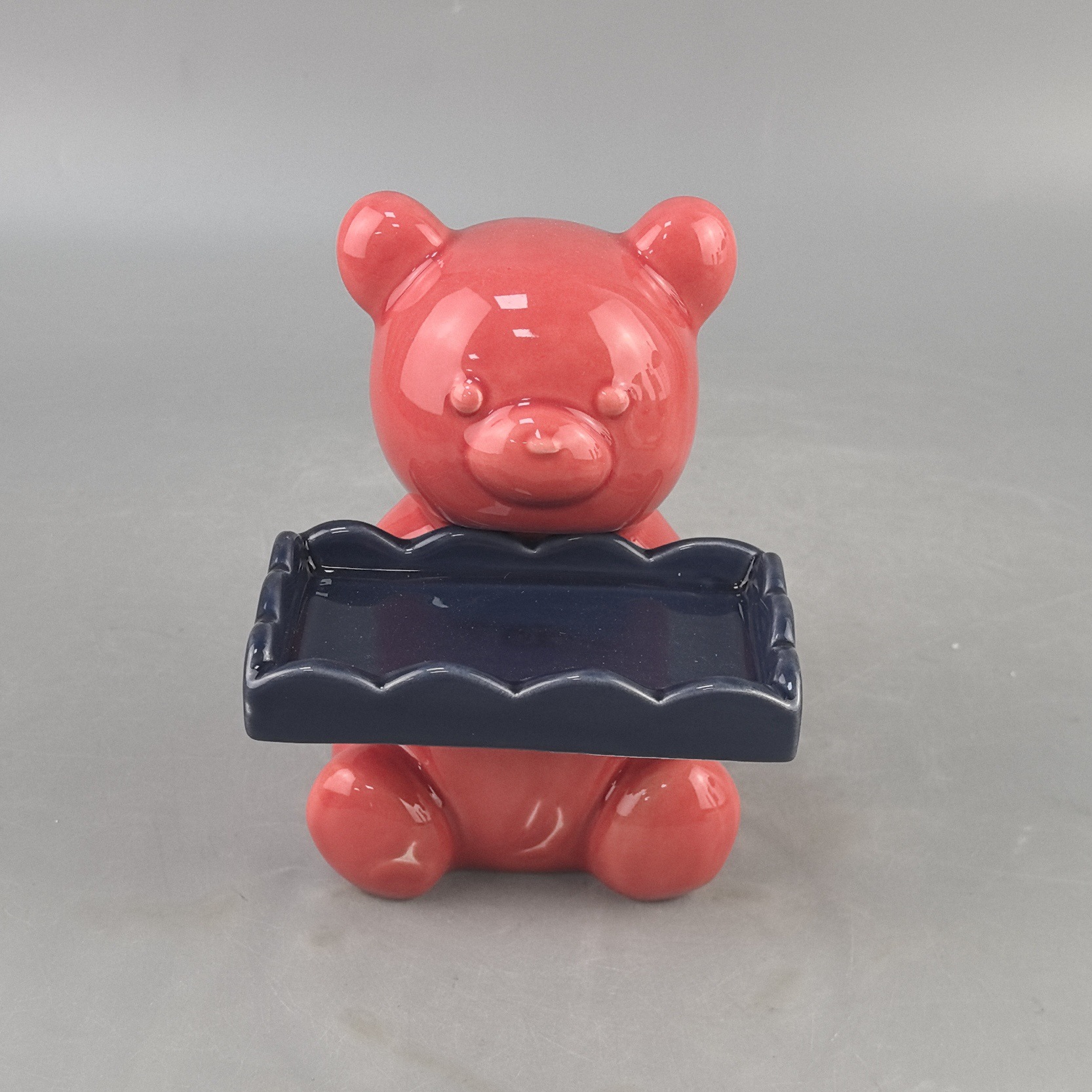 Bandeja de oso de cerámica, entrada de lujo ligera hecha a mano, decoración de oso, decoración de sala de estar de alta gama, transfronterizo