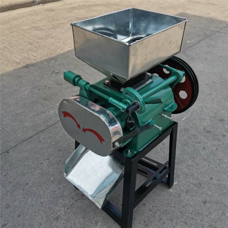 小型油坊花生破碎机 电动对辊式黄豆小麦轧扁机 农作物粮食挤扁机