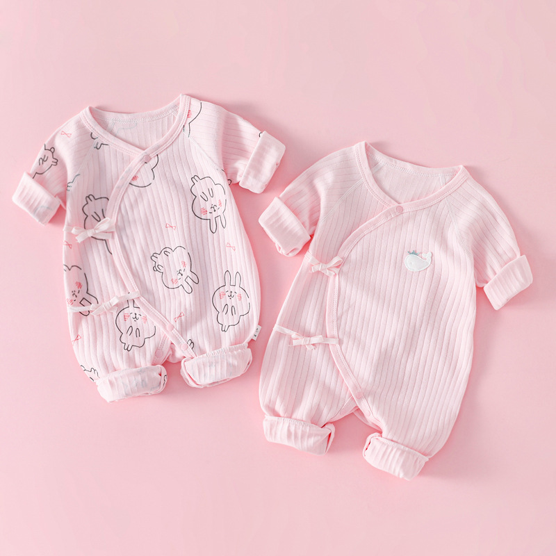 Ropa para niños otoño bebé mono cuatro estaciones sin hueso puro algodón bebé mameluco recién nacido manga larga mameluco