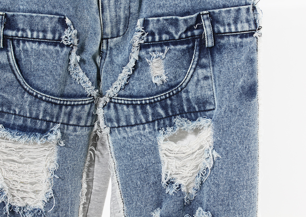 Women's Jeans High Waist Patchwork Straight Fit Denim Trousers_voghion.com