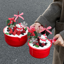 2026网红圣诞节水瓢草莓蛋糕装饰搞怪水舀蛋糕桶复古烘焙装扮配件