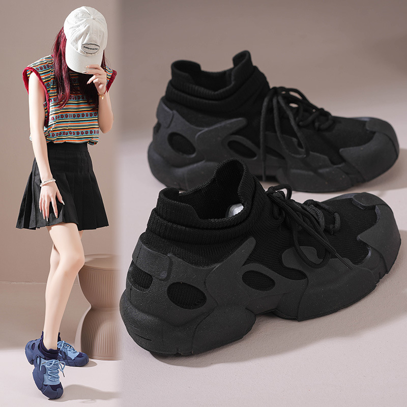 Casual breathable sneakers, universal comfortable footwear, trend of season, women's style, made with flyknit technology, soft sole, for beloved, for running