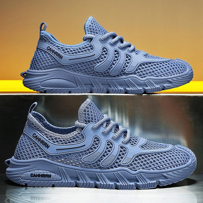 2025 verano nuevo estilo red grande zapatos deportivos huecos zapatos casuales para hombres zapatos de vadeo de río de todo fósforo zapatos de malla al aire libre