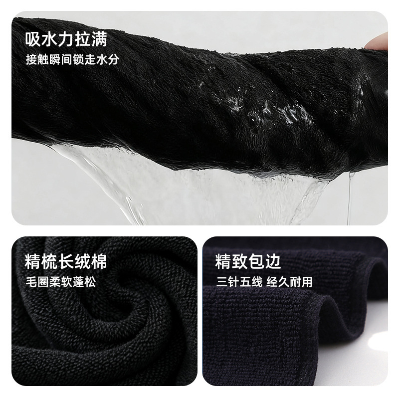 純綿の黒いスカーフの卸売りの贈り物の純綿は色の小さいスカーフの柔らかい吸水の広告の彫刻のロゴを落とさないで注文します。|undefined