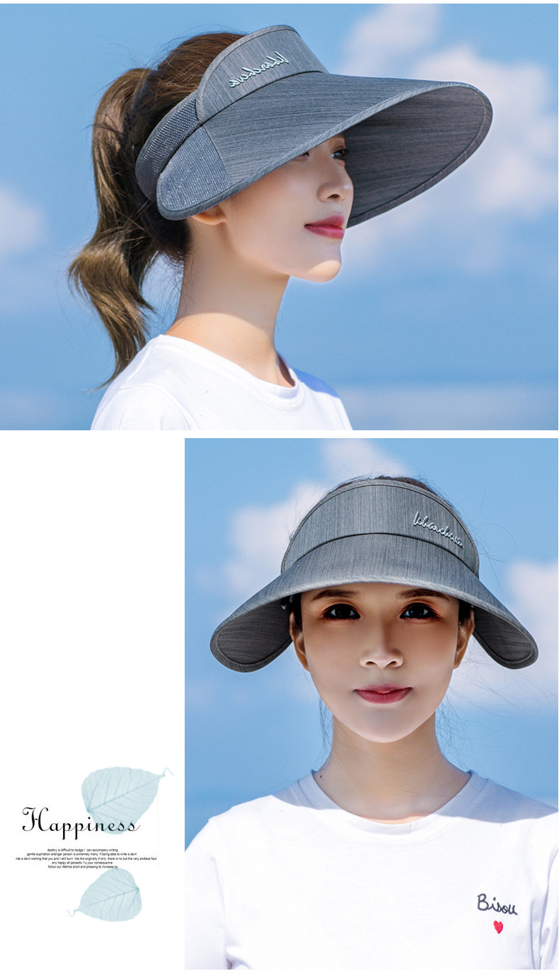 Korean Big Brim Contrast Color Anti-ultraviolet Empty Top Hat display picture 9