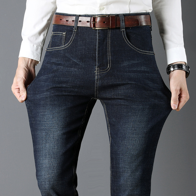 Las ventas directas de verano estiran pantalones vaqueros rectos sueltos pantalones casuales de negocios para hombres jóvenes pantalones de moda para hombres Generación de cabello