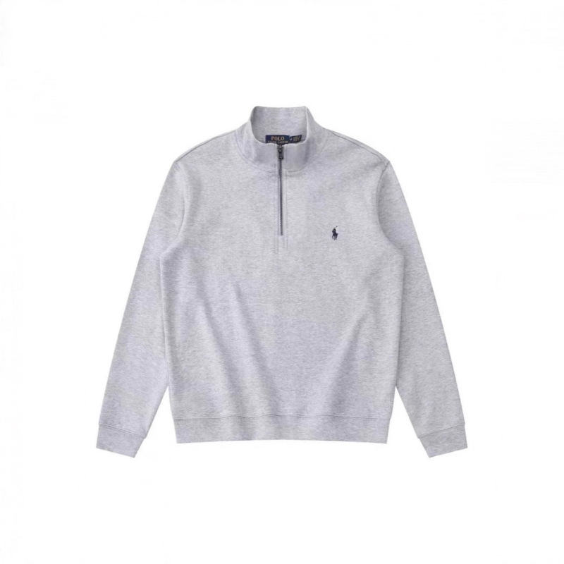 Spring and Autumn New Embroidered Pony Logo Trendy Casual Ribbed Zipper Men's Sweatshirt Half Pullover Stand Collar Top Spring and Autumn New Embroidered Pony Logo Trendy Casual Ribbed Zipper Men's Sweatshirt Half Pullover Stand Collar Top