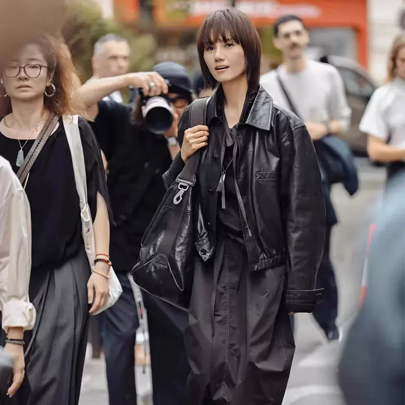 2025年秋冬新款真皮皮衣短款小个子高级感绵羊皮真皮皮衣外套女