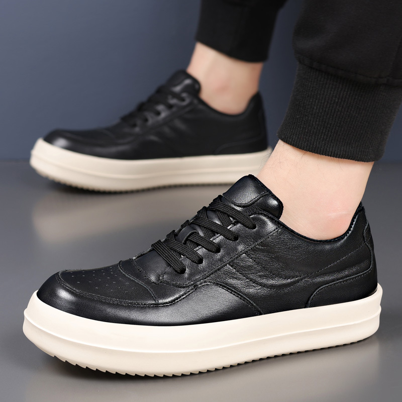 RO zapatos de hombre capa superior de piel de vaca zapatos de cuero casuales para hombre zapatos blancos transpirables de cuero zapatos de deporte de hombre de todo fósforo de moda zapatos