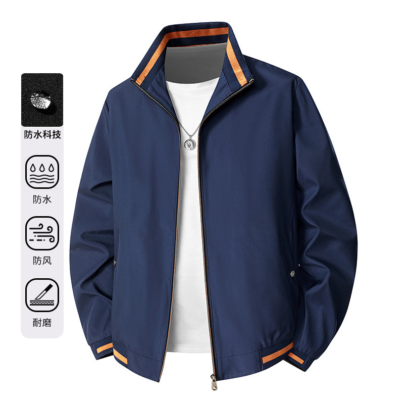 2026 New Large Size Jacket, Versatile, Casual, Fashionable, Waterproof, Spring and Autumn Style, Stylish, Breathable, Stand-Up Collar Jacket
