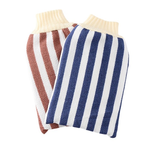 Factory scrubbing towel strong decontamination scrubbing gloves dust and mud removal bath gloves adult bath scrubbing striped shower towels