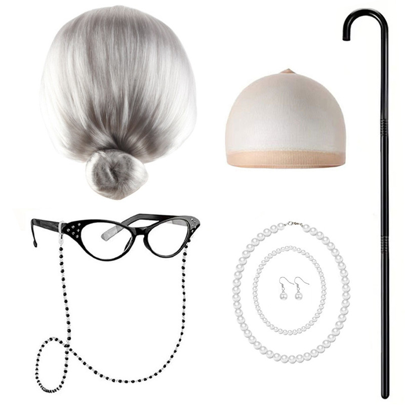 100 Days of School, Grandpa and Grandma Dress up Accessories, 1920S Prom Party Sketches, Old Lady Wigs