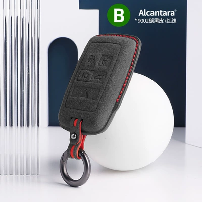 Other Automotive Interior Supplies, Discovery 4 Evoque Alcantara Suede - land-rover-b-stereo-key-case-9002-carbon-black-red-line