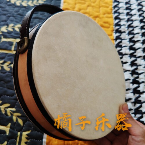 Orff children's musical instruments percussion instruments tambourine drum double-sided drum goat leather cowhide hand-held drum drum skin bag drum drum box