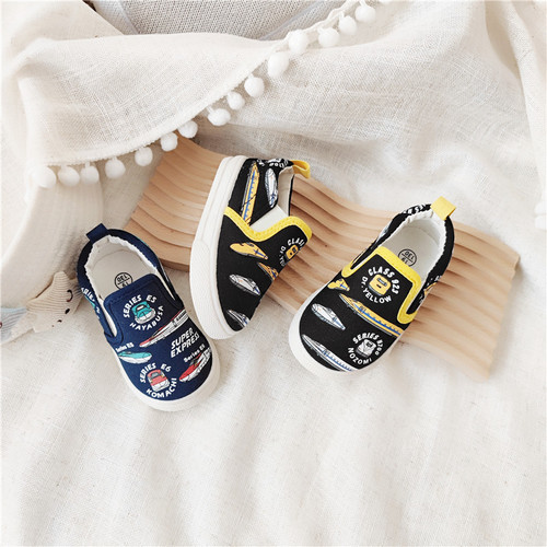 Export daily single Shinkansen baby toddler shoes children's canvas shoes one-leg elastic lazy shoes boys' sneakers