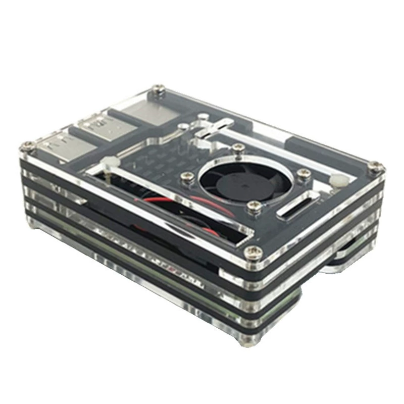 Пластиковый корпус Raspberry Pi 5 поколения 210 совместимый PWM управление температурой радиатор активного охлаждения прозрачный корпус Raspberry Pi 5B
