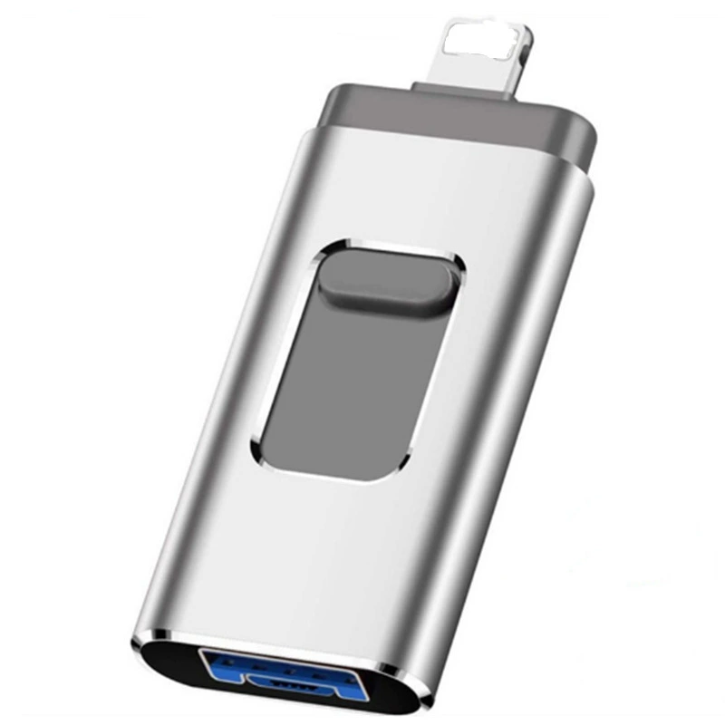 Яблоко, совместимый металлический флеш-накопитель USB, три в одном, 64 ГБ, Android, 32 ГБ, подарок на день рождения, 128 ГБ
