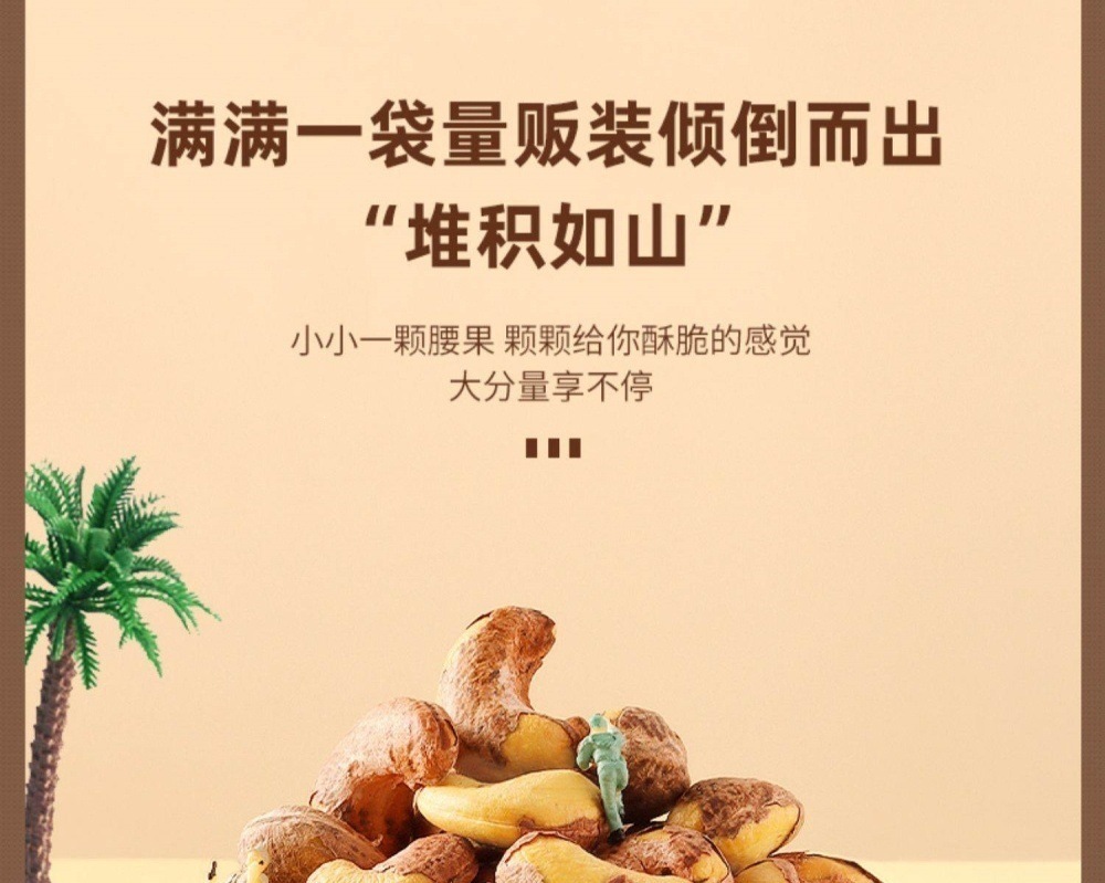 Salted Roasted Cashew Nuts with Skin 500g Original Flavor Whole Snack Nuts in use