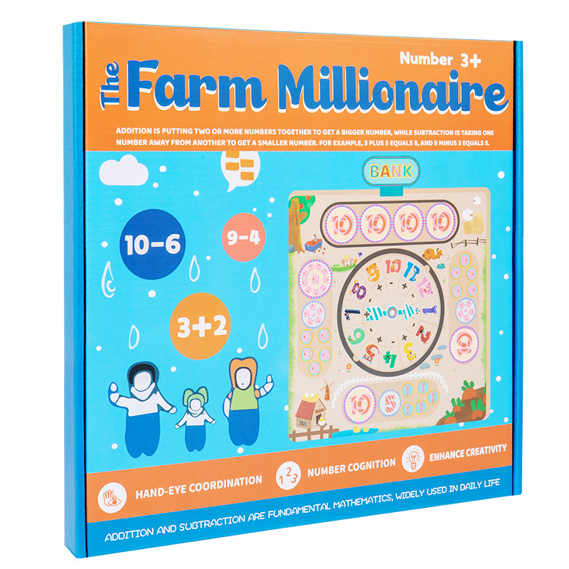Mont 's Farm Mathematics Puzzles Madera Número Operaciones Juegos de Mesa Ayuda de enseñanza Juego interactivo multijugador familiar
