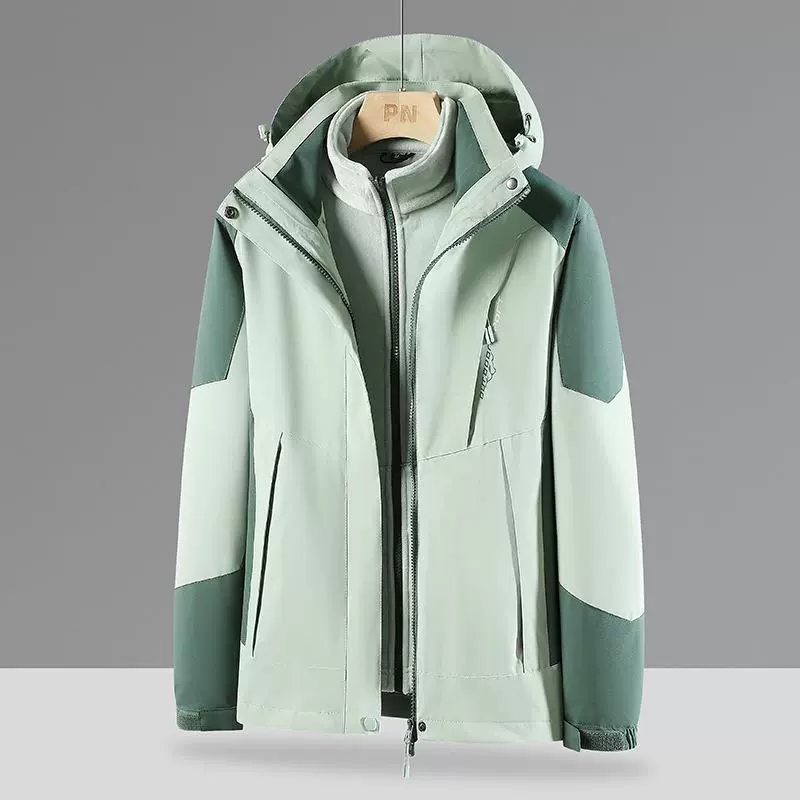 Jacket, removable warm velvet windproof waterproof climbing set, three-in-one