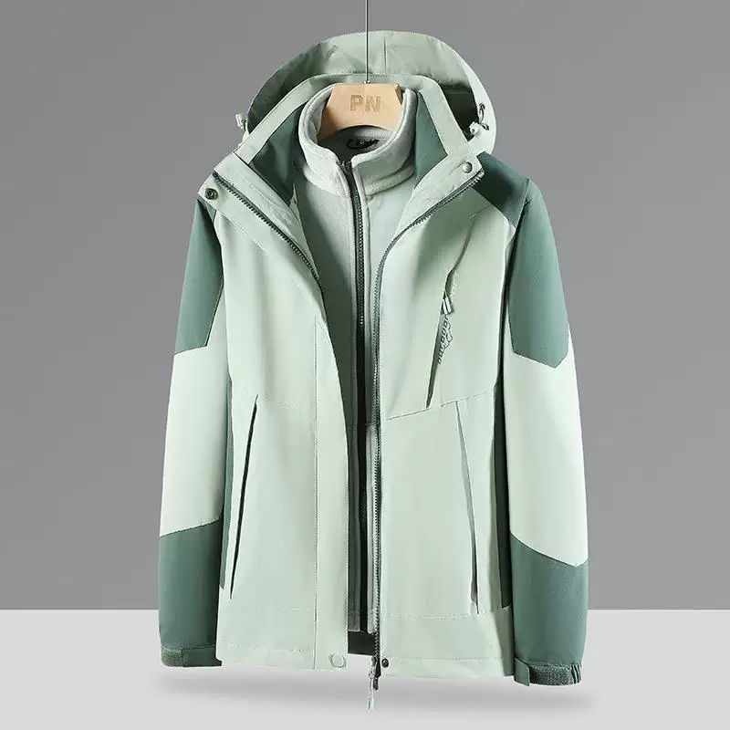 Jacket, removable warm velvet windproof waterproof climbing set, three-in-one