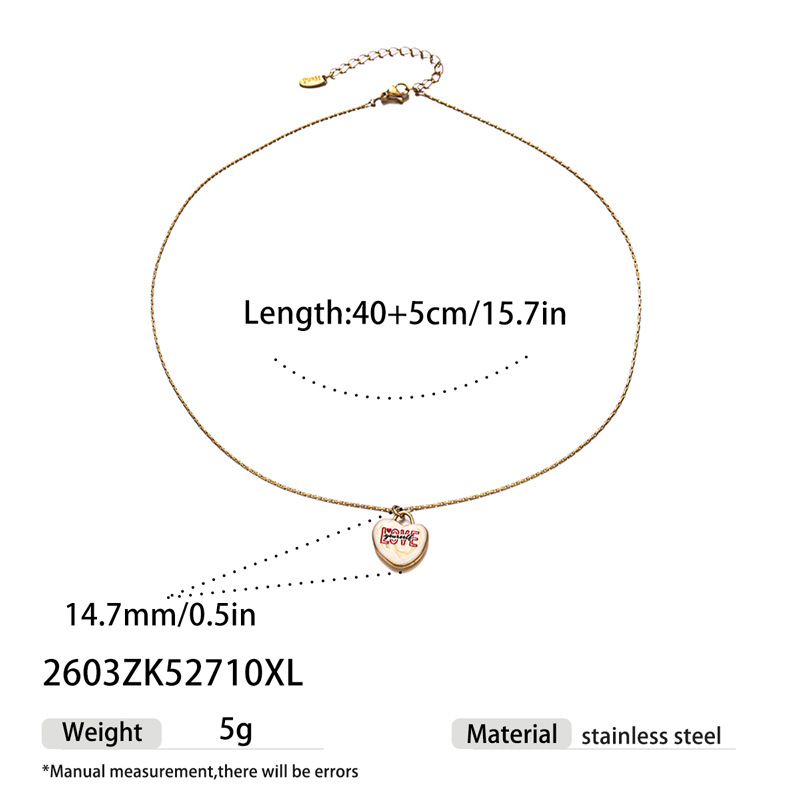 Tiana Europa y América Día de San Valentín nicho accesorios de acero inoxidable amor collar de goteo de aceite ligero lujo alta sensación joyería de mujer al por mayor image 5