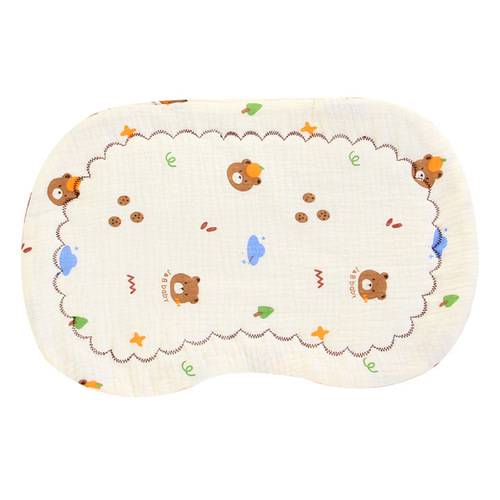 Infant Pillow Newborn Baby Flat Pillow Warmth Preservation 0-12 Months Cloud Sheet Pillow Anti-Spit-Up Pillow Cloth Fringe Small Cushion Pad