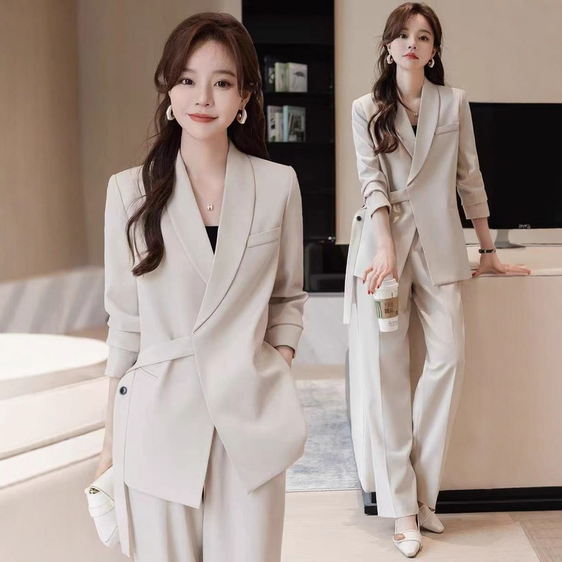 高级感西装套装女秋冬设计感职业装气质女神范休闲西服外套两件套|undefined