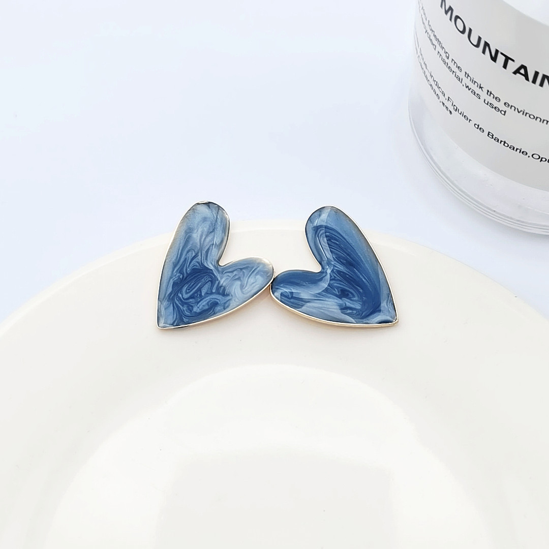 11g Weight Earrings Event & Party Supplies Metal Ear Needle Material 1 Pair Simple Style Heart Shape Alloy Ear Studs