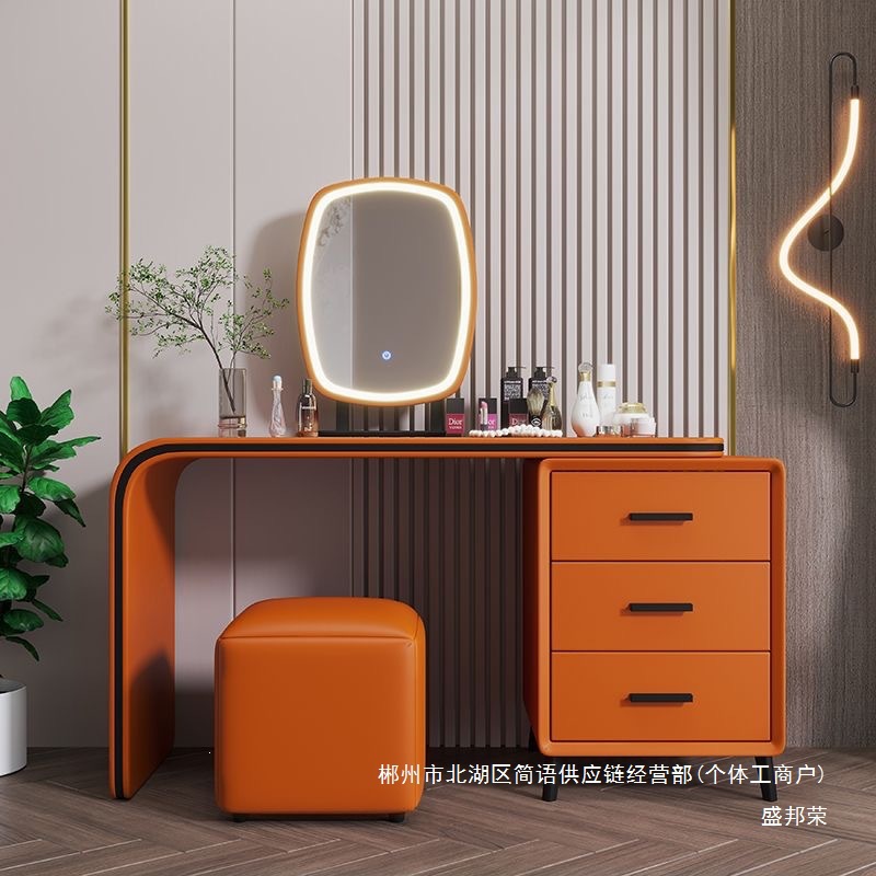 Fábrica directa moderna simple mesa de madera massiva 2026 nuevo dormitorio principal mesa de maquillaje de lujo pequeño almacenamiento