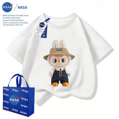 NASA联名拉布布男童短袖t恤夏季痞帅男孩上衣潮牌女童中大童半袖