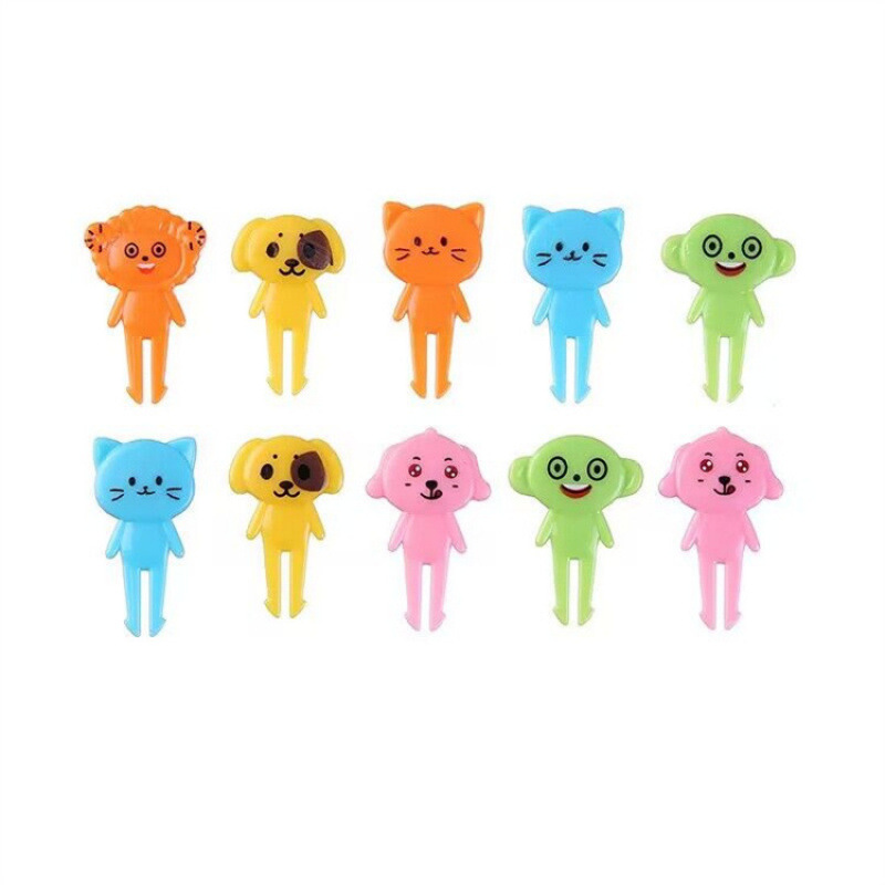 Japón hogar dibujos animados horquilla de fruta creativa para niños animales lindos horquilla de fruta de plástico set Bento stick