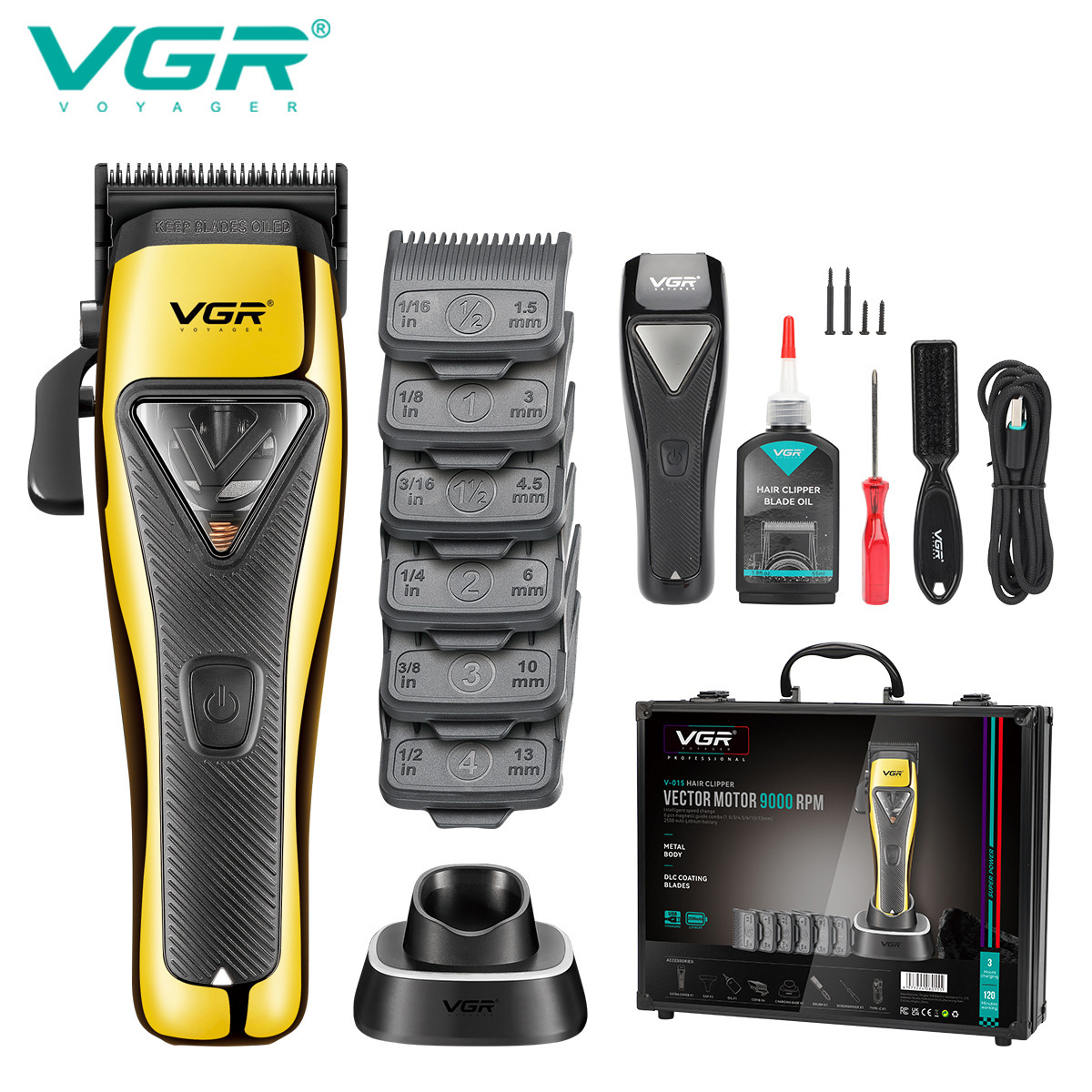 Professional Men's Hair Clipper Rechargeable Magnetic Levitation Base Haircut Salon Quality Home Use New_voghion.com