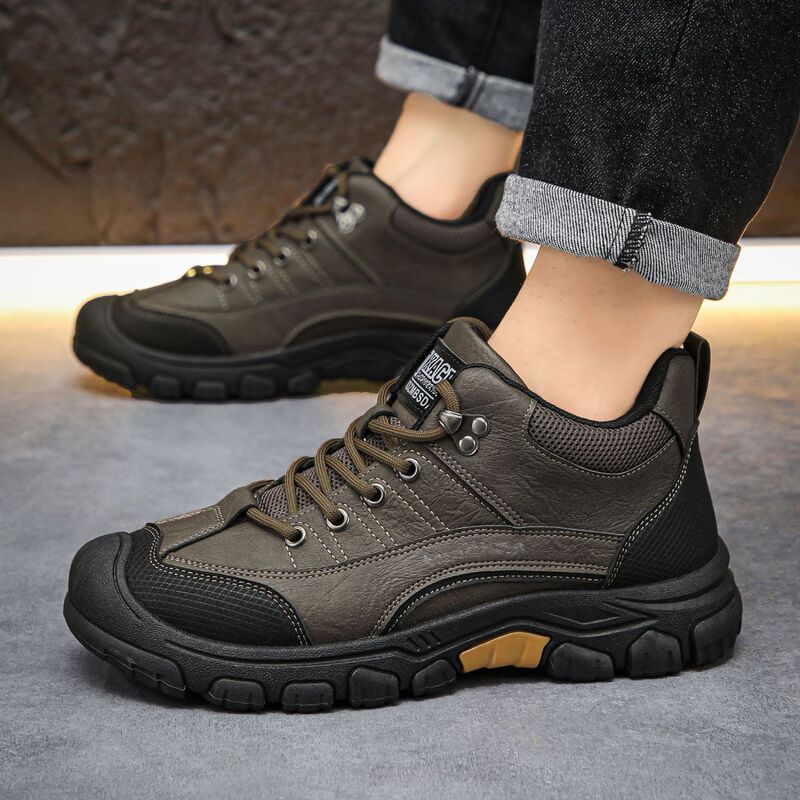 New Chinese Style Outdoor Men's Shoes Hiking Shoes New Wide-Footed Men's Autumn Casual Shoes Non-Slip Wear-Resistant Hiking Work Shoes