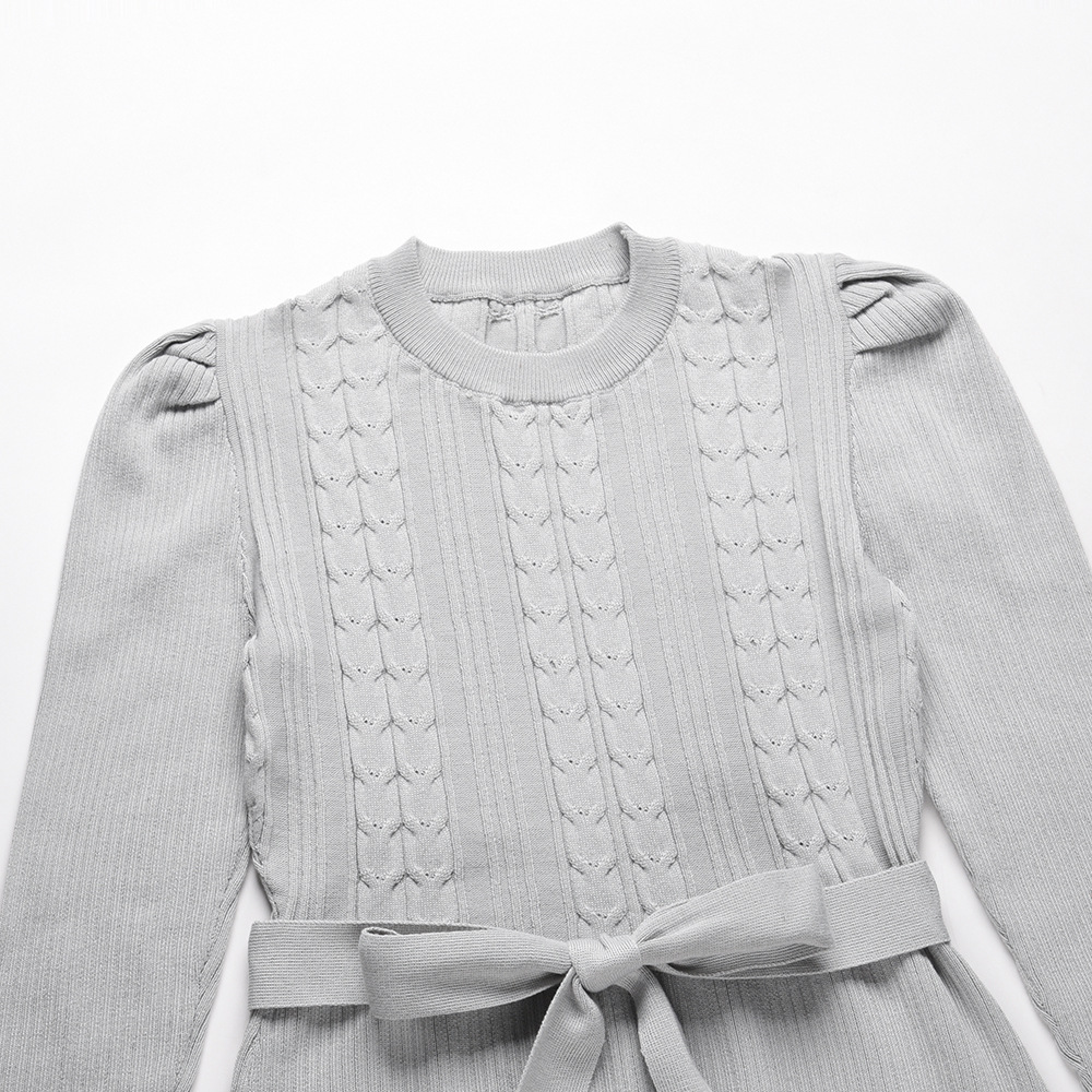 Knitting Long Sleeve Sweater Midi Dress