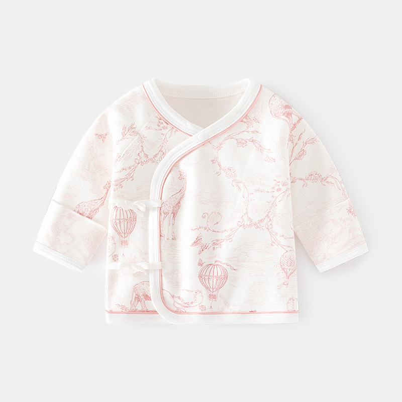 Newborn baby half-back shirt inner clothing boneless pure cotton spring and autumn national style pajamas and monk's robe baby top for first birth