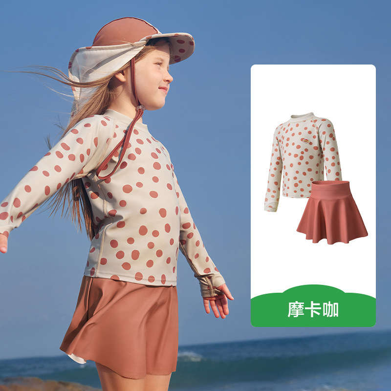 KK Tree Traje de baño para niños, hilo original, protector solar, niño y niña, manga corta dividida, traje de baño de bebé resistente al cloro antibacteriano 2024 nuevo