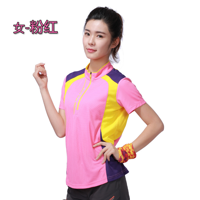 Ropa de secado rápido de verano para hombres y mujeres de manga corta al aire libre delgada transpiración de secado rápido chaqueta deportiva de manga corta protector solar camiseta de senderismo