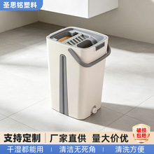 定制加厚刮刮乐挤水拖把桶干湿两用免手洗平板拖把家用懒人拖把