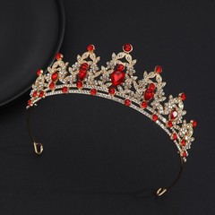 国境を越えた欧米の花嫁の王冠のカラードリルのバロックのカチューシャの合金の王冠のウェディングドレスの装飾の髪飾り