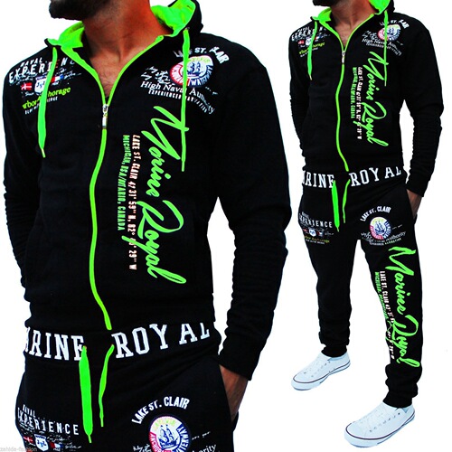 2024 Cross-Border Men's Fashion Two-Piece Hooded Sport Shirt and Pants Set with Hood Print Sport Suit
