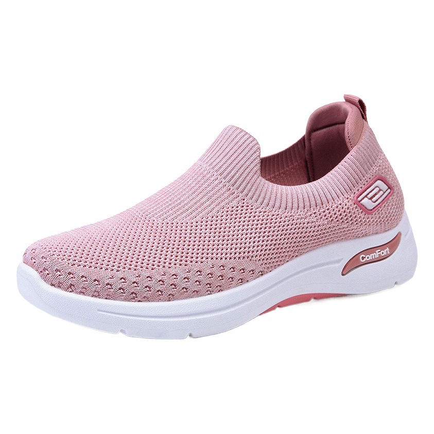 Zapatos de tela de nuevo estilo para mujer, zapatos tipo calcetín de punto, suela suave, no producen mal olor, zapatillas de regalo, zapatos de malla, zapatos casuales para mamá