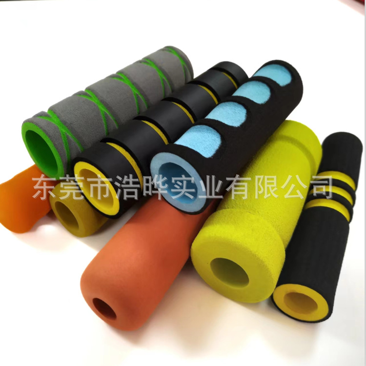 浩晔厂家直销nbr橡胶双色竹节握把套 nbr橡塑手把套