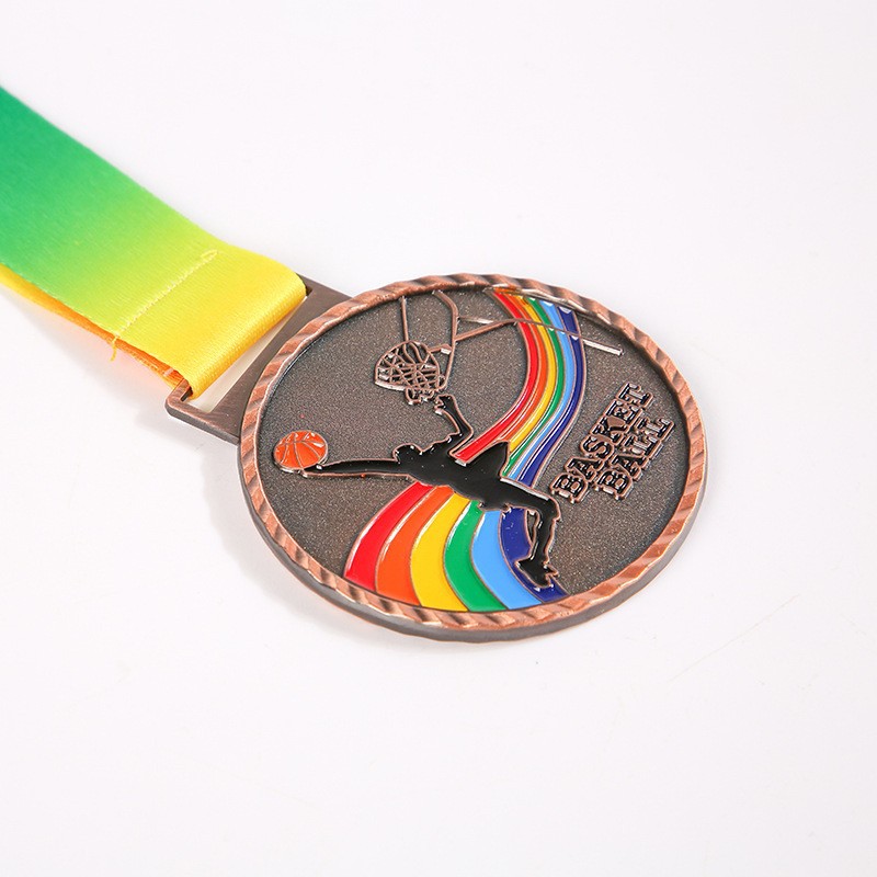 Medalla de metal deportes recuerdo medalla de aleación de zinc listado de baloncesto artesanía de metal que hace la medalla de los niños