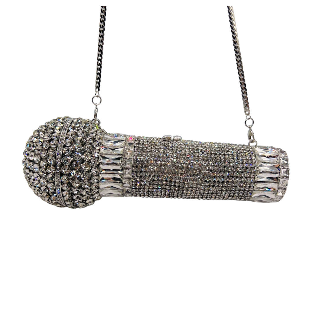 Clutch nữ đính đá dạ hội kiểu micro cầm tay — bạc, màu vàng, Vàng AB, màu nâu chi tiết 8
